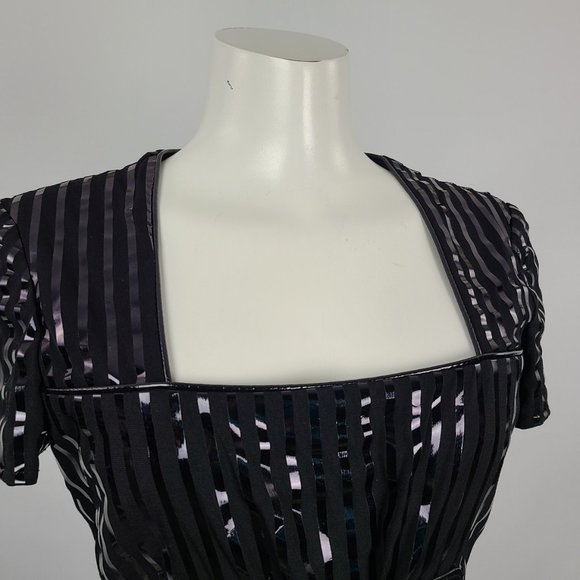 Joseph Ribkoff Black Dress with Metallic Details - Picture 2 of 15